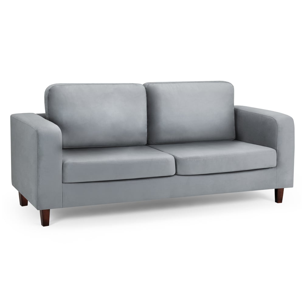 Boston Faux Leather 3 Seater Sofa In Grey