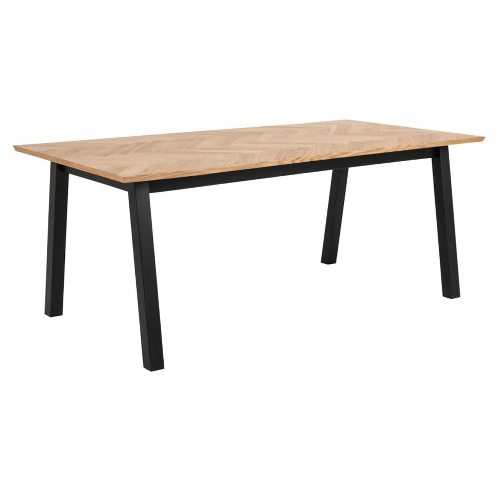 Boulder Small Wooden Rectangular Dining Table In Oak And Black