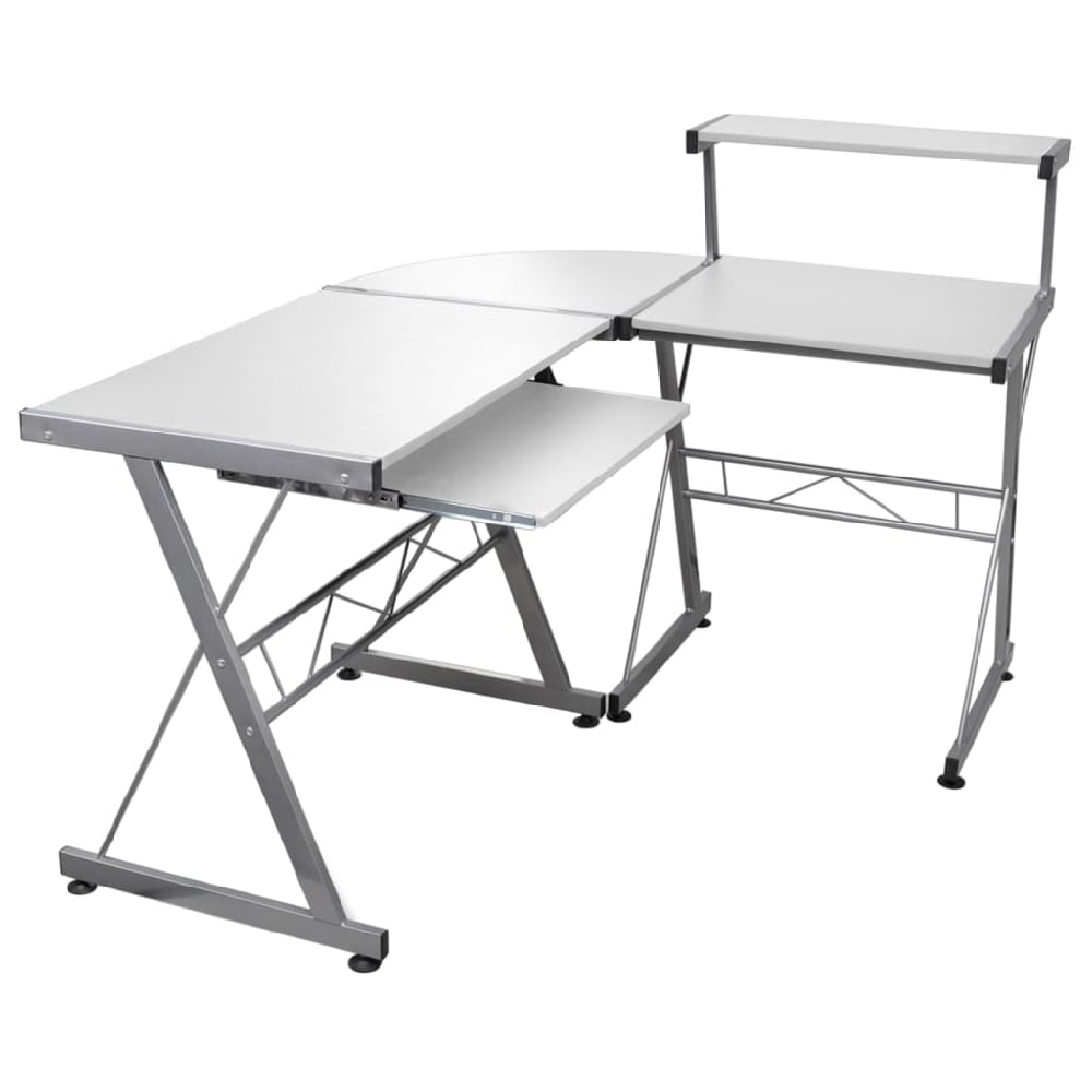 Boulder Wooden Corner Computer Desk In White