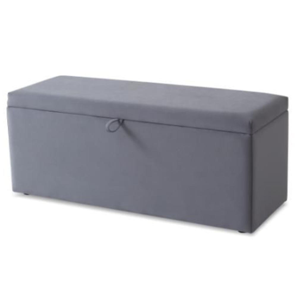 Bradenton Velvet Blanket Box In Grey