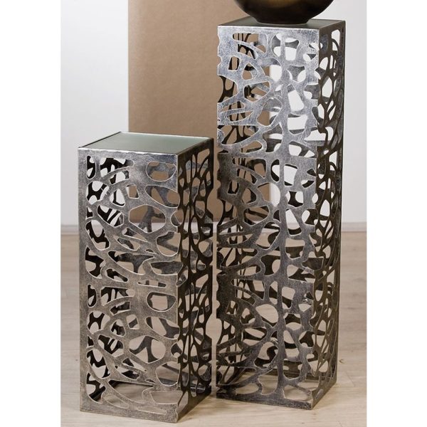 Branson Glass Metal Set Of 2 Decorative Pillar In Bronze | Bed Sava