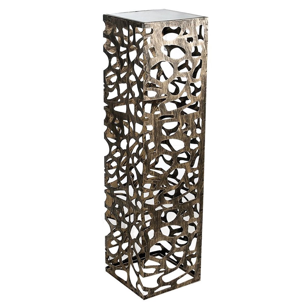 Branson Large Glass Metal Decorative Pillar In Bronze