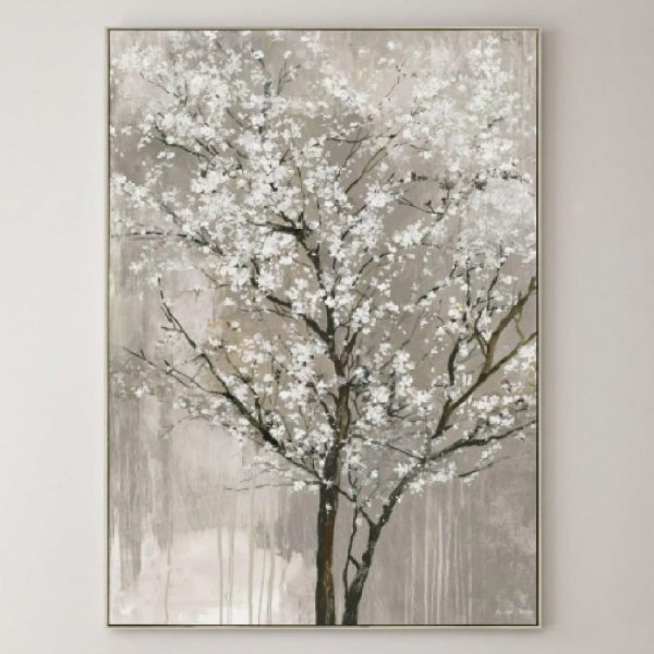 Breccia Canvas Blossom Breeze Wall Art In Gold Frame | Bed Sava