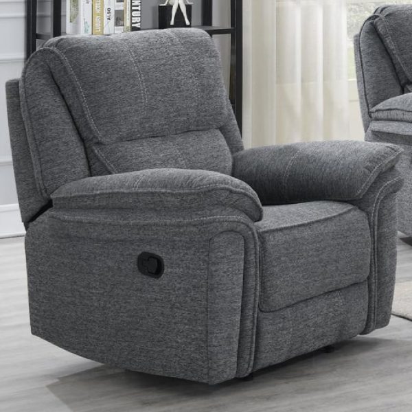 Brela Fabric Recliner 1 Seater Sofa In Dark Grey | Bed Sava