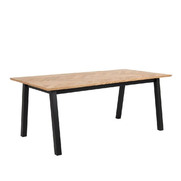 Brewster Wooden Dining Table Small With Black Legs In Oak | Bed Sava