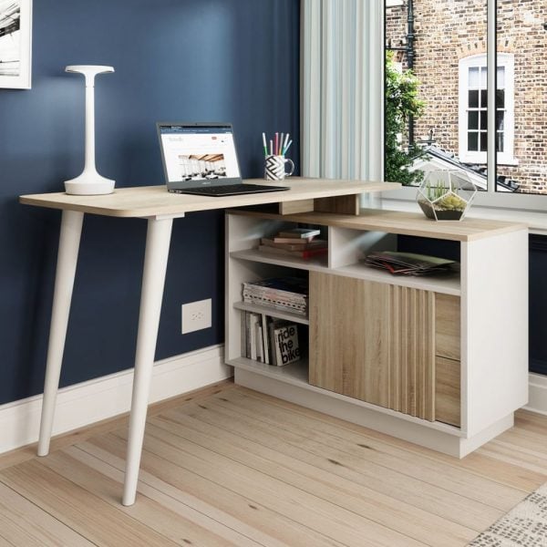 Calgary Fabric Home And Office Chair With Wooden Frame In Grey | Bed Sava