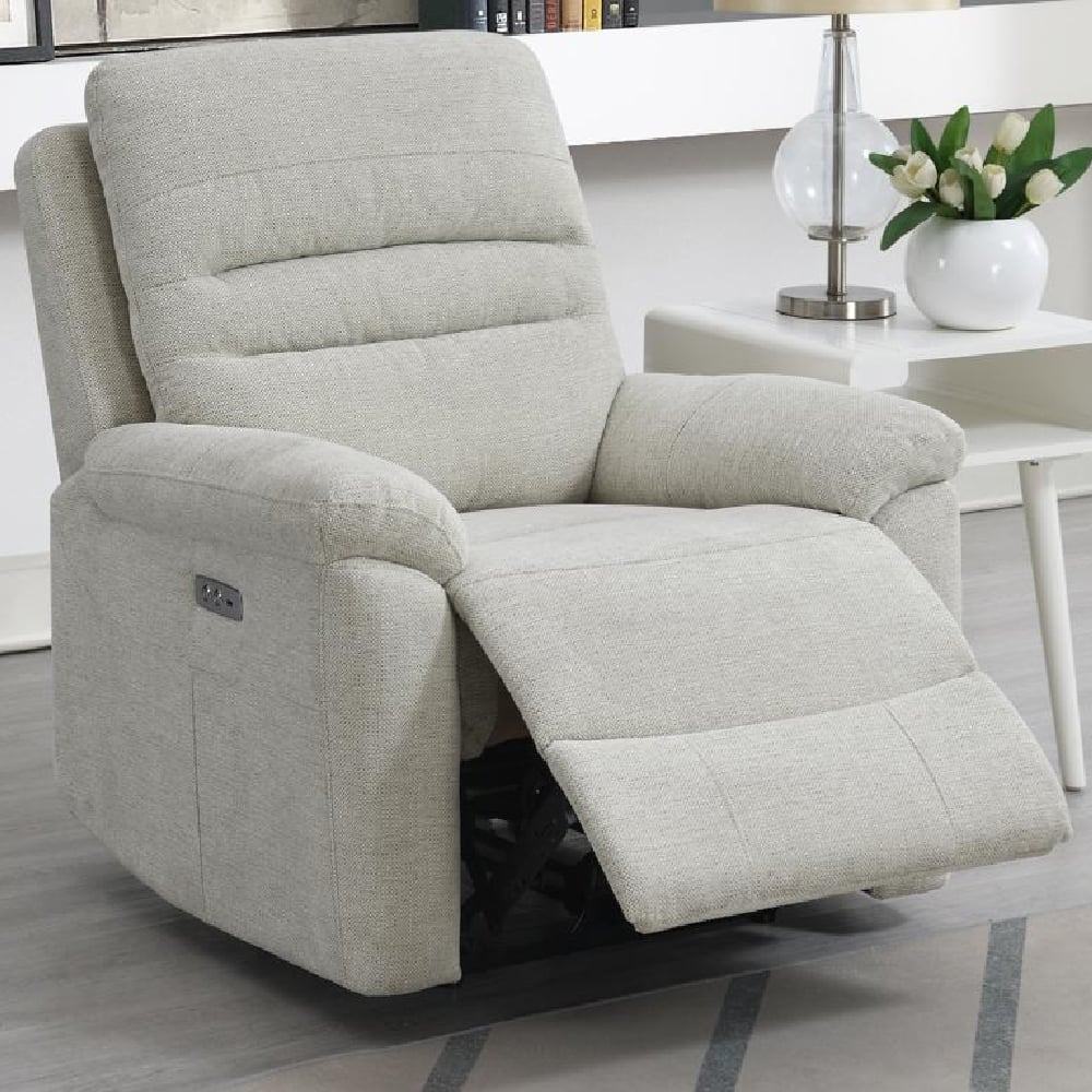 Brielle Fabric Electric Recliner 1 Seater Sofa In Beige