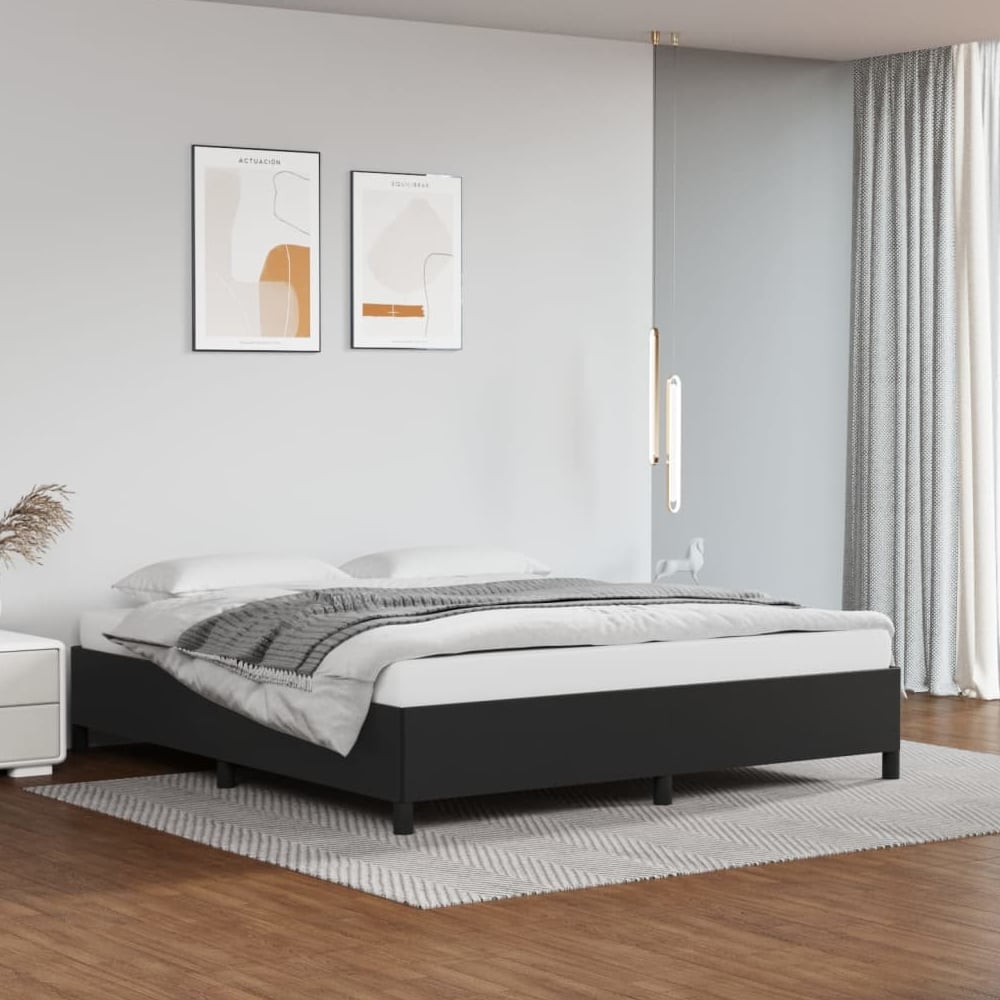 Brighton Faux Leather Super King Size In Black