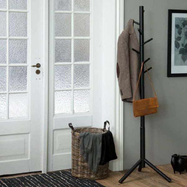Bristow Wooden Coat Hanger Stand In Black | Bed Sava