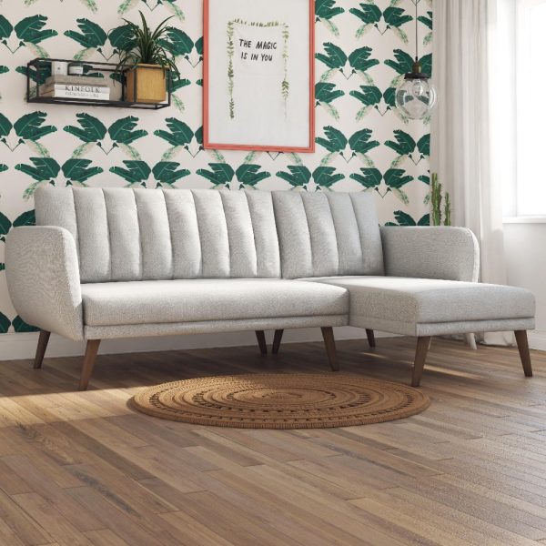 Brittan Fabric Corner 3 Seater Sofa In Grey | Bed Sava