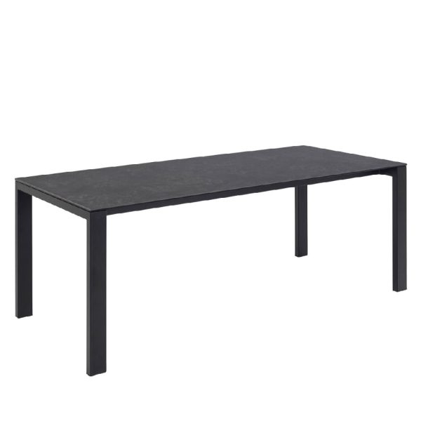 Brockport Ceramic Glass Dining Table Rectangular In Black | Bed Sava