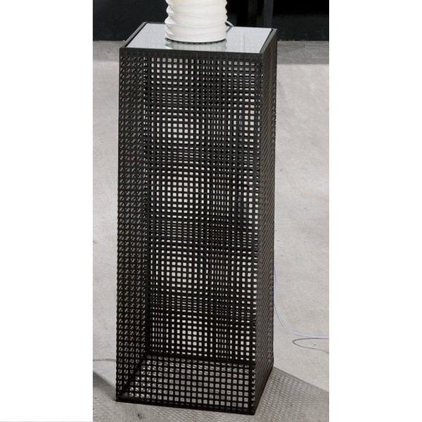 Brockton Small Glass Metal Decorative Pillar In Black | Bed Sava