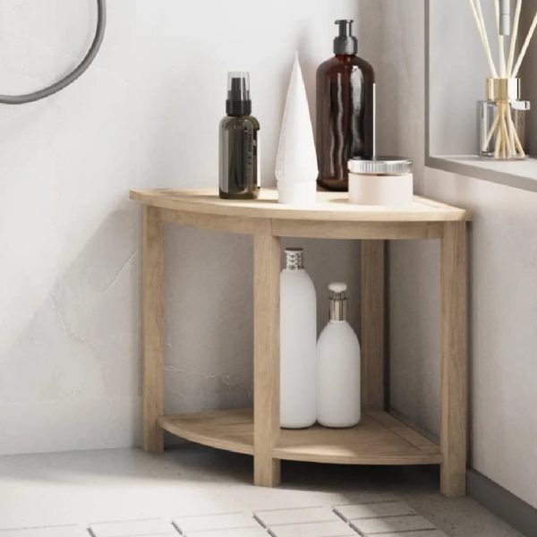 Bronx Wooden Bathroom Side Table In Teak | Bed Sava