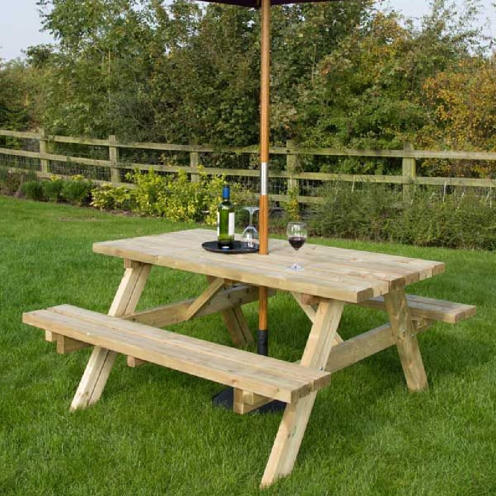Bronx Wooden Picnic Table In Natural