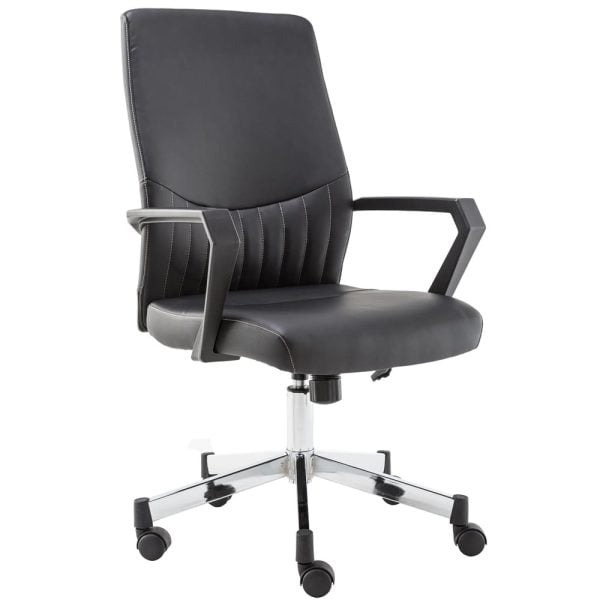 Brook Faux Leather Home And Office Chair In Black | Bed Sava