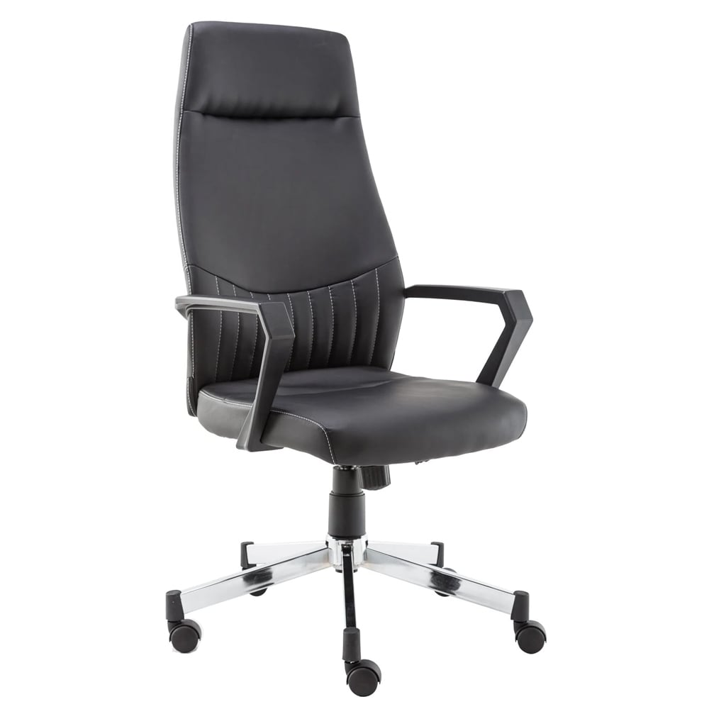 Brook High Back Faux Leather Home And Office Chair In Black