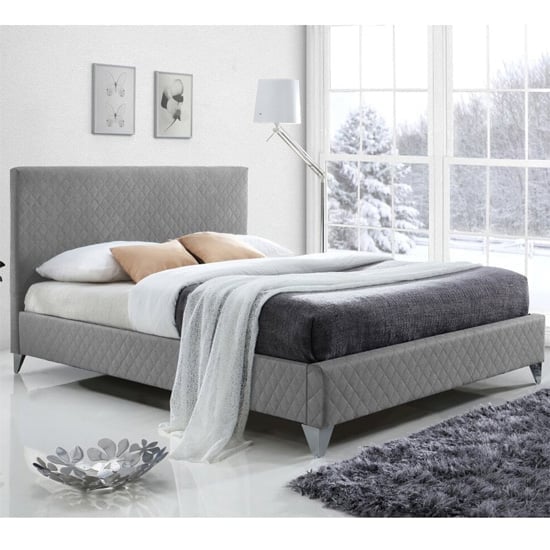 Brooklyn Fabric Upholstered King Size Bed In Grey | Bed Sava