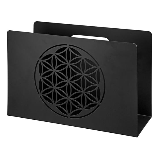 Brooklyn Metal Flower Of Life Magazine Rack In Black