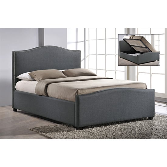 Brunswick Fabric Storage Ottoman King Size Bed In Grey | Bed Sava