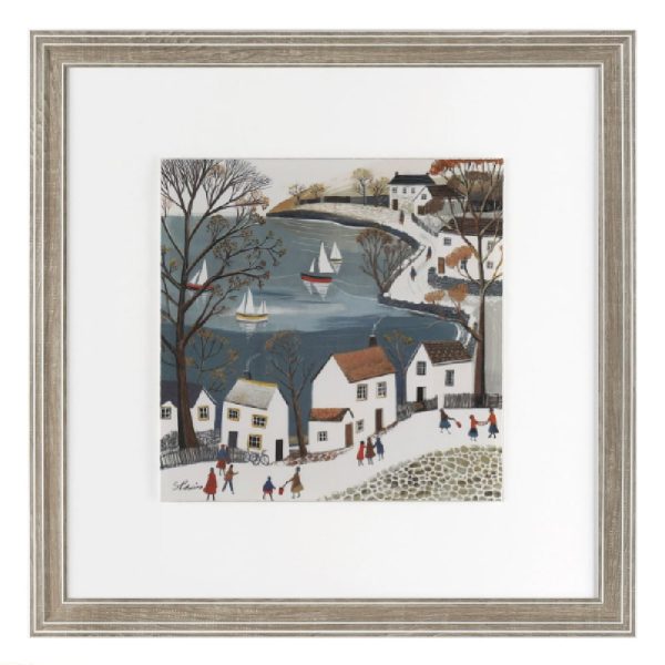Buellton Wooden Sailboats Wall Art In Oak Frame | Bed Sava