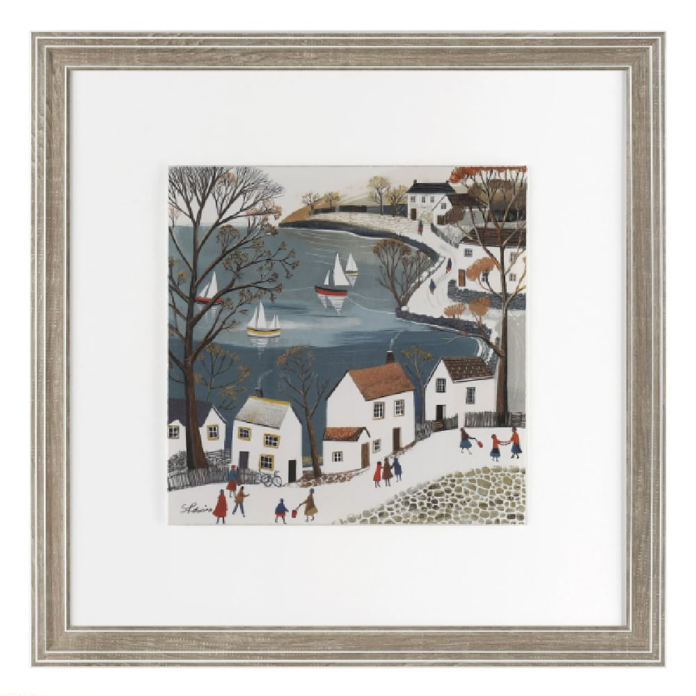 Buellton Wooden Sailboats Wall Art In Oak Frame | Bed Sava