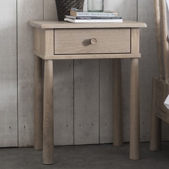 Burbank Wooden Bedside Cabinet With 1 Drawer In Oak | Bed Sava