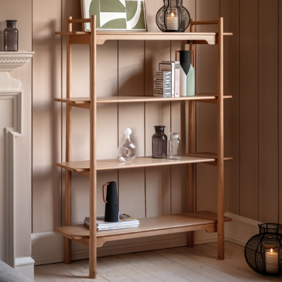 Burbank Wooden Open Shelving Unit In Oak