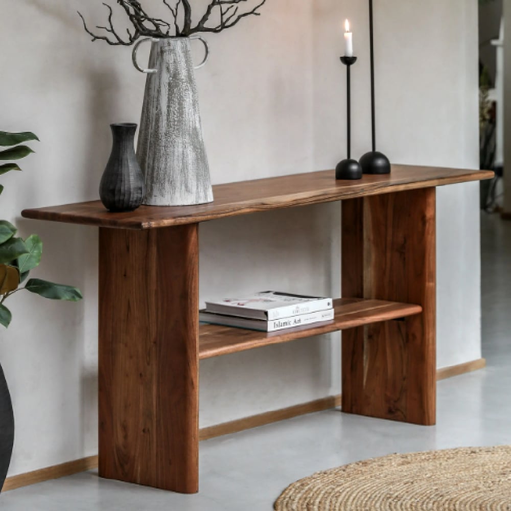 Burden Wooden Rectangular Console Table In Natural