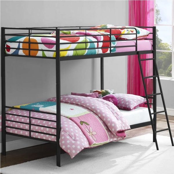 Burg Metal Children Bunk Bed In Black | Bed Sava