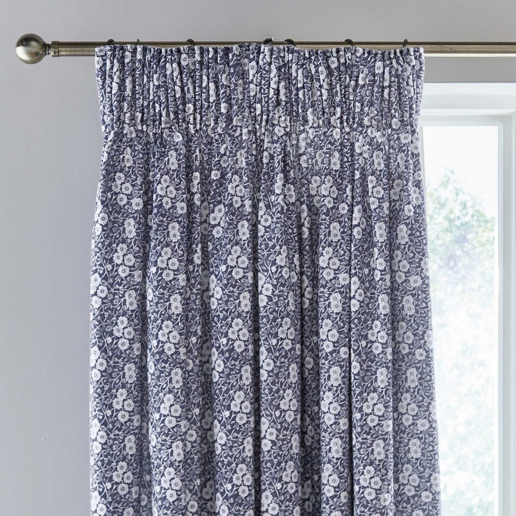 Burleigh x Bedeck of Belfast Calico Lined Curtains 66" x 72", Blue