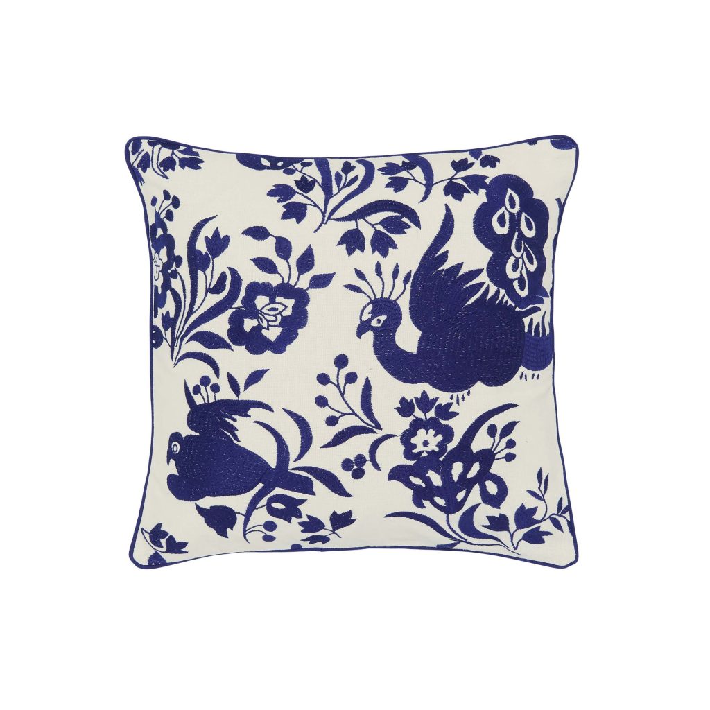 Burleigh x Bedeck of Belfast Calico Cushion 50cm x 50cm, Blue