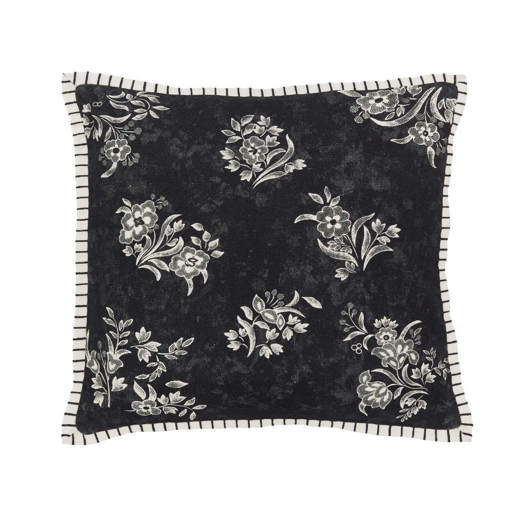 Burleigh x Bedeck of Belfast Regal Peacock Cushion 50cm x 50cm, Charcoal/White