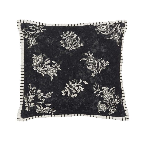 Burleigh x Bedeck of Belfast Regal Peacock Cushion 50cm x 50cm CharcoalWhite | Bed Sava