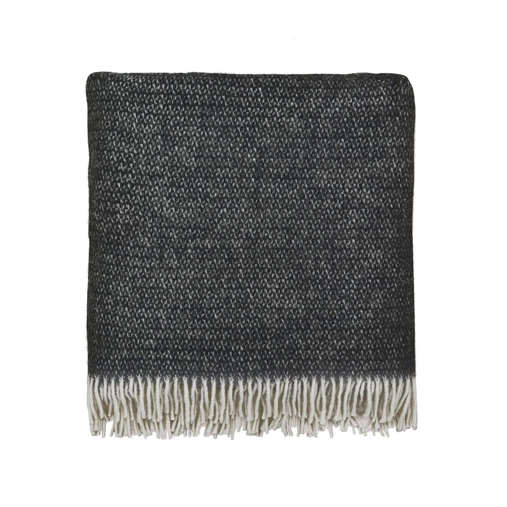 Burleigh x Bedeck of Belfast Burleigh Throw, Charcoal/White