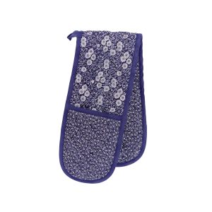 Burleigh x Bedeck of Belfast Calico Double Oven Gloves Blue | Bed Sava