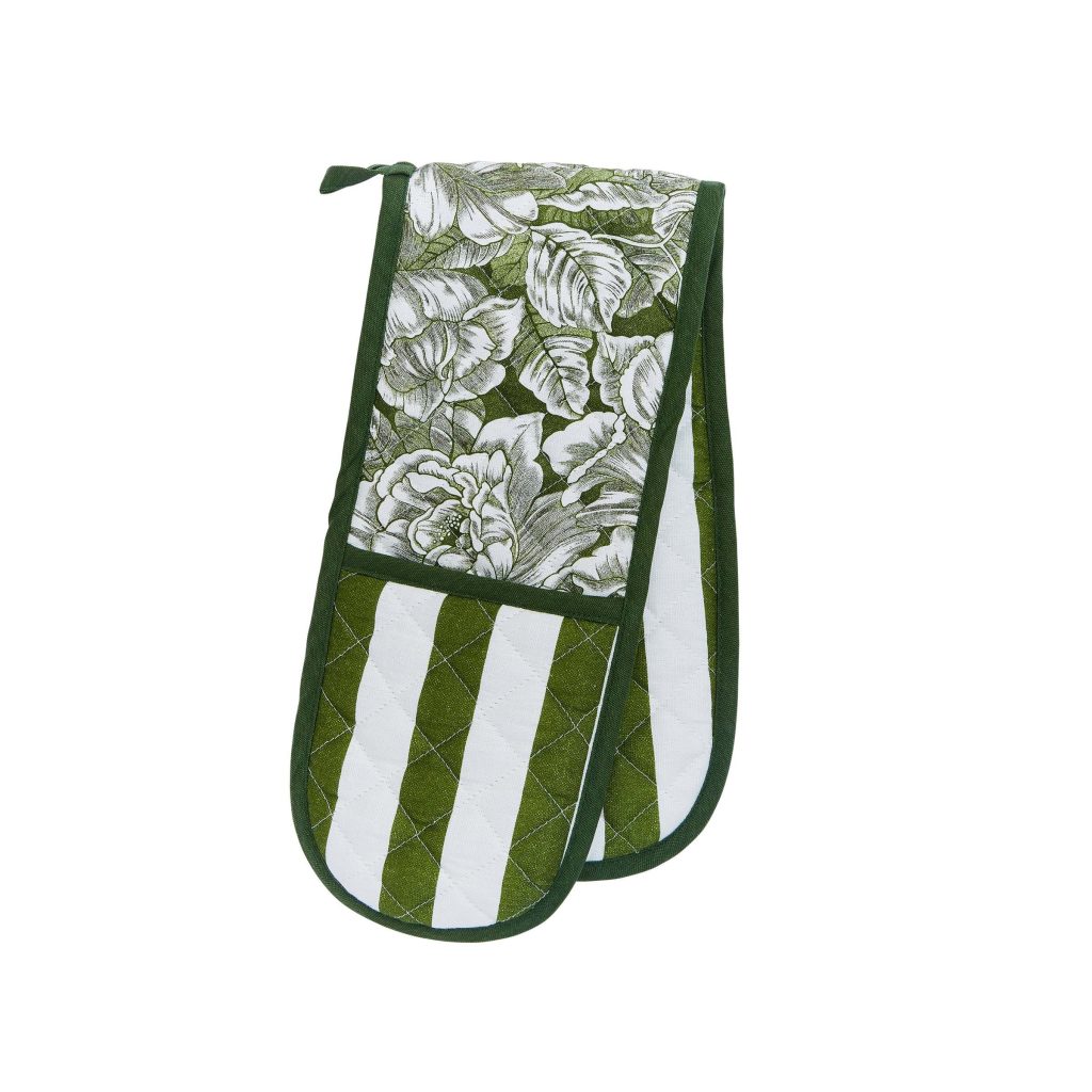 Burleigh x Bedeck of Belfast Hibiscus Double Oven Gloves, Green
