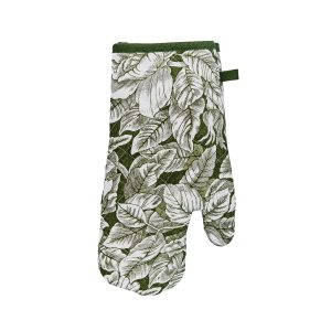 Burleigh x Bedeck of Belfast Hibiscus Single Oven Glove Green | Bed Sava