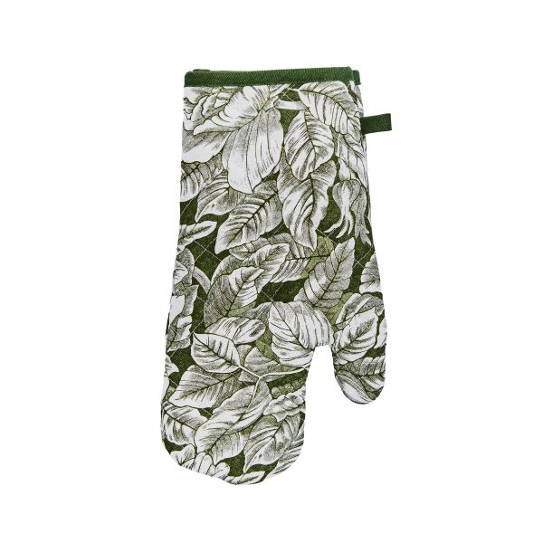Burleigh x Bedeck of Belfast Hibiscus Single Oven Glove Green | Bed Sava