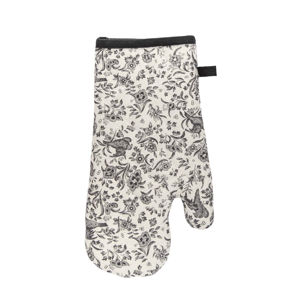 Burleigh x Bedeck of Belfast Regal Peacock Single Oven Glove, Charcoal/White