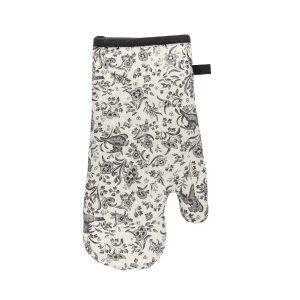 Burleigh x Bedeck of Belfast Regal Peacock Single Oven Glove CharcoalWhite | Bed Sava