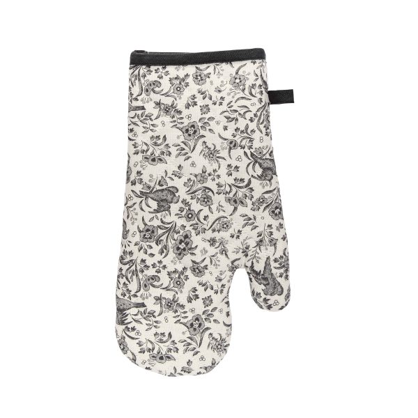 Burleigh x Bedeck of Belfast Regal Peacock Single Oven Glove CharcoalWhite | Bed Sava