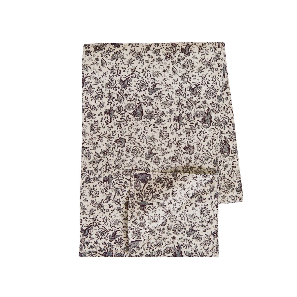 Burleigh x Bedeck of Belfast Regal Peacock Table Runner, Charcoal/White