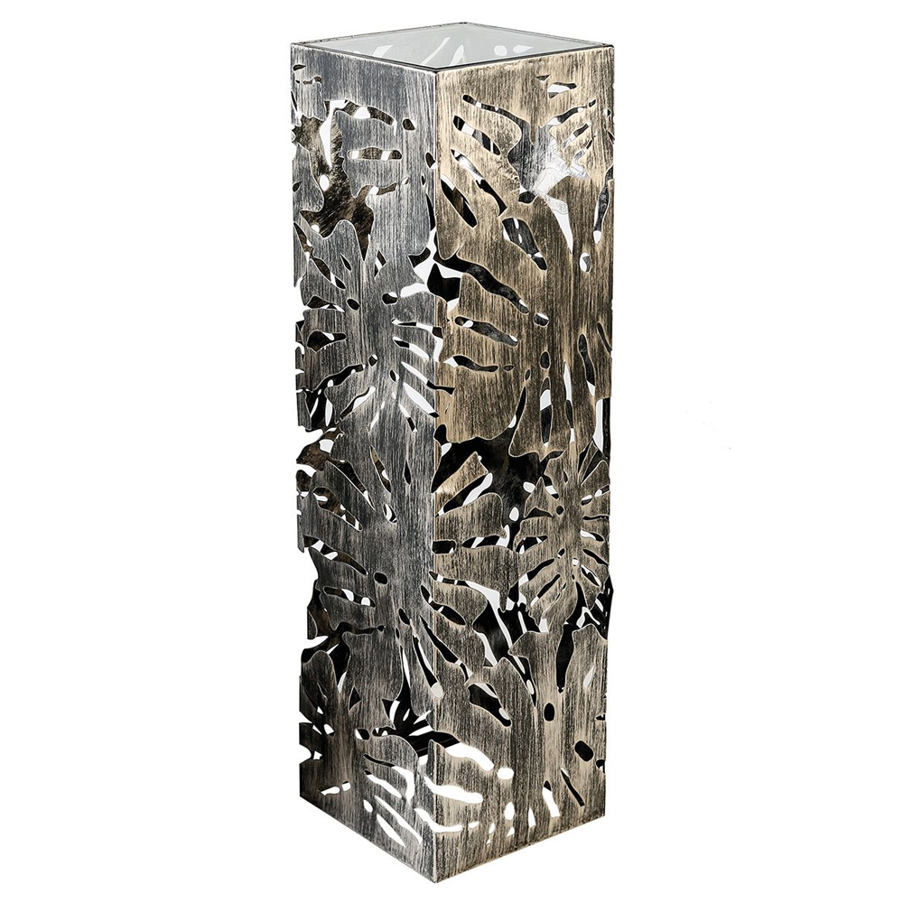 Burleson Large Glass Metal Decorative Pillar In Bronze