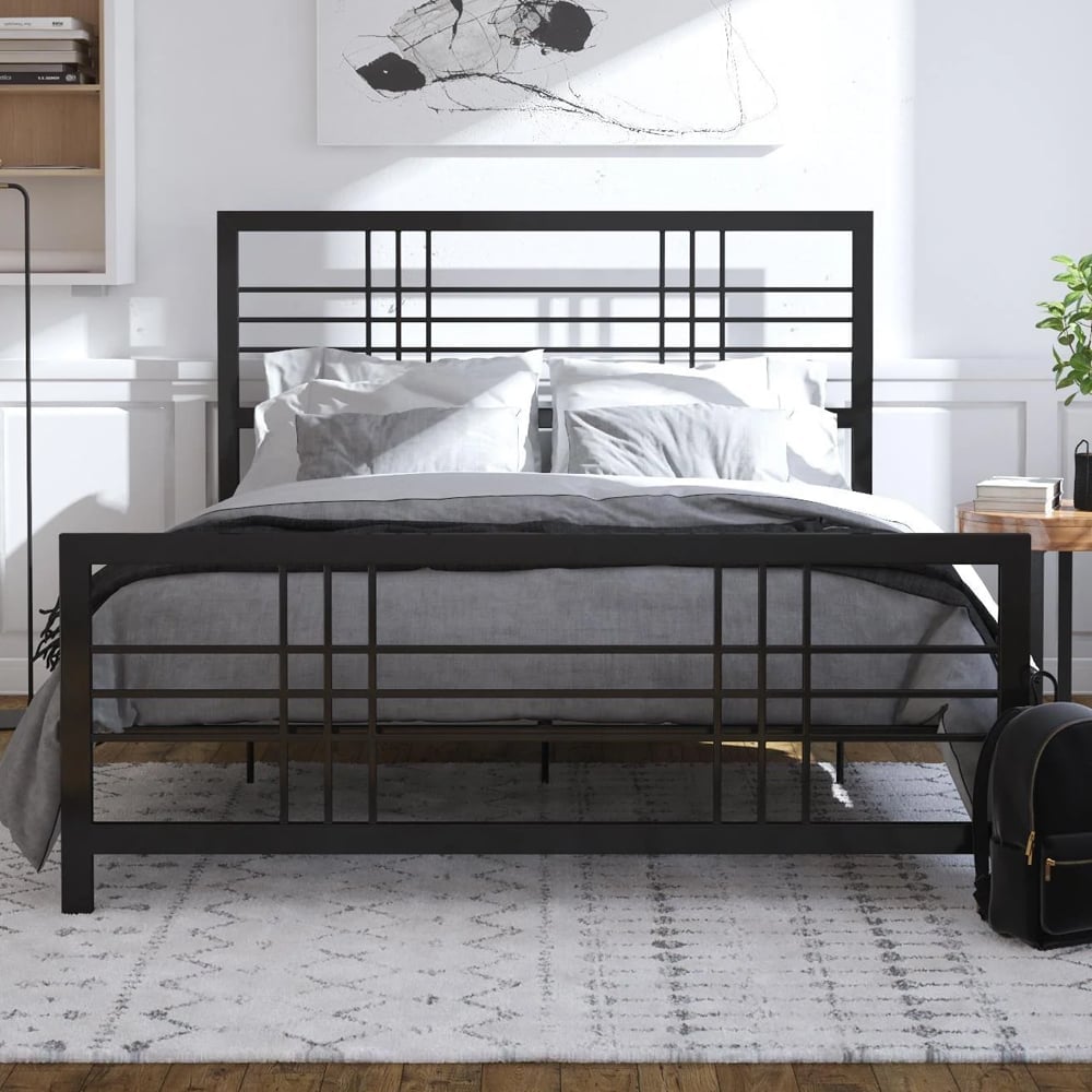 Burma Metal Double Bed In Black