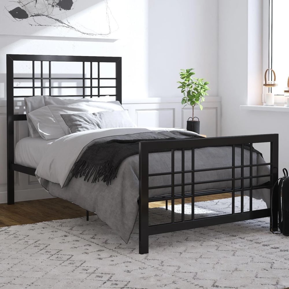 Burma Metal Single Bed In Black