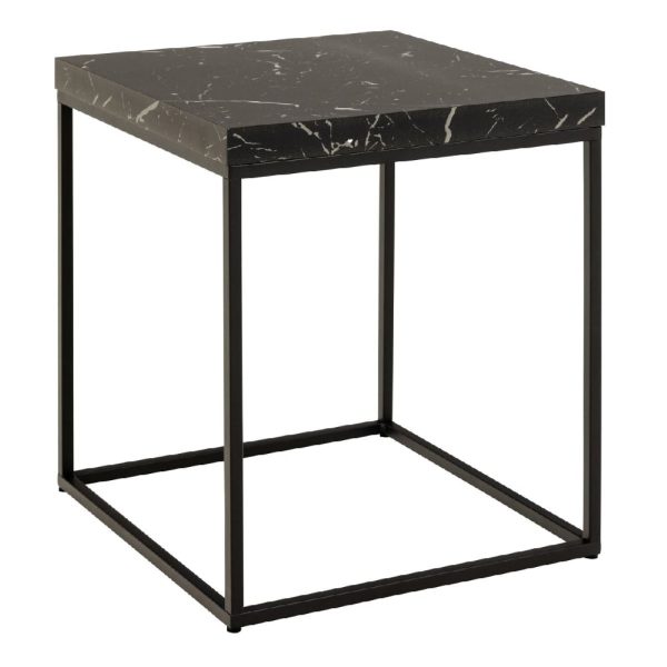 Burnaby Wooden Coffee Table Small In Black Marble Effect | Bed Sava