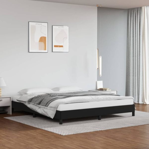 Burton Faux Leather Super King Size In Black | Bed Sava