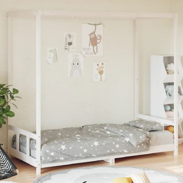 Burwell 90x190cm Wooden Children Bed In White | Bed Sava