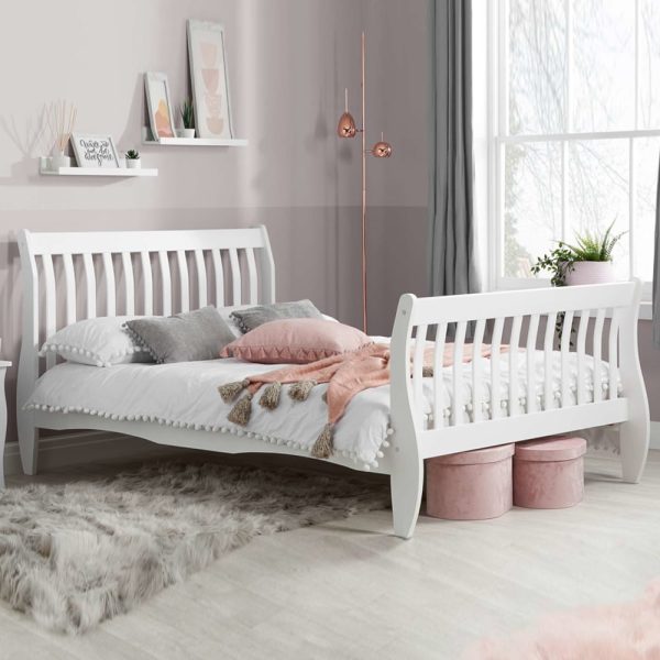 Bushnell Wooden Small Double Bed In White | Bed Sava