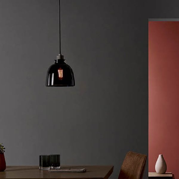 Butte Tinted Glass Shade Ceiling Light In Black | Bed Sava